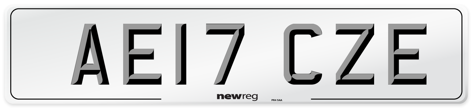 AE17 CZE Number Plate from New Reg
